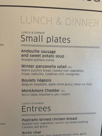 The menu