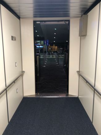 
I was first off the plane an out of 5he jet bridge to an empty terminal.