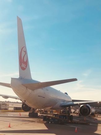 About as close as you can get to a JAL 777 without being on the ground 