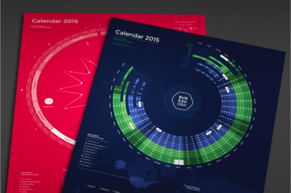 Beautiful radial calendars designed by Bureau Oberhaeuser.