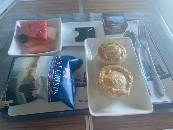 Pre-arrival pot pies. 