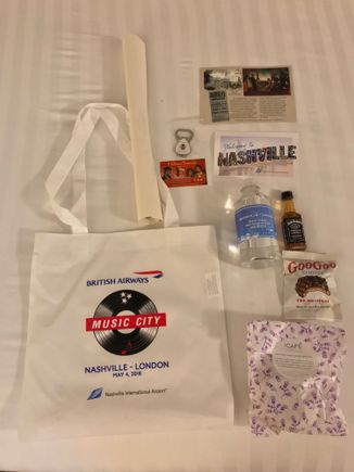 Arrival goody bag deconstructed.

I think I was one of the first ones out for the media but my answers were not that useful after 12 hrs of champagne diet. (Btw. no Henriot loaded on LHR-BNA, had to settle with Castelnau.)