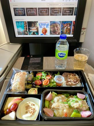 The starter and main meal were from Antonio Park’s restaurant in Westmount. It was tasty.