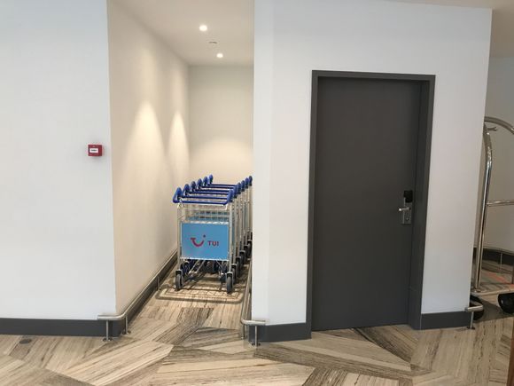 Hotel has its own supply of luggage carts and a secure storage room for your stuff