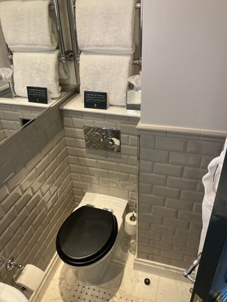 Toilet + heated towel rack