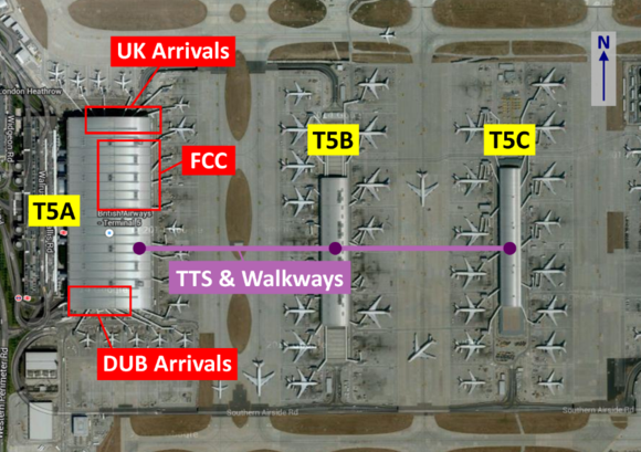Taken from Karfa’s helpful flight connections thread, this is T5C without the white roofed building.