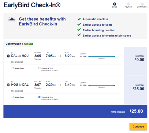 Just uncheck the boxes below each Passenger name for those that you don't want to purchase EB for