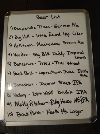 Hook and Flask tap list