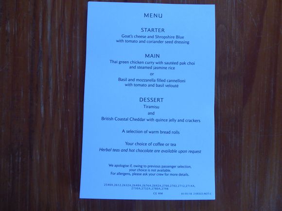 Menu card