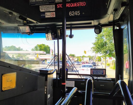 On the bus from JFK airport to picking up the subway A-train at