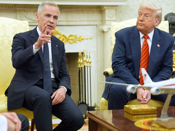 President Donald Trump meets Canadian Prime Minister Mark Carney in the Oval Office of the White House on Tuesday, May 6. Photo by Evan Vucci/The Associated Press