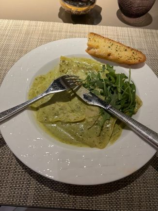 Mushroom ravioli, very nice!