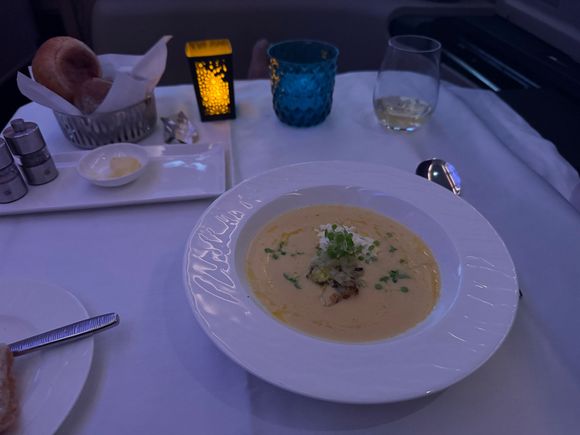 A tasty soup for change, I did eat more food onboard, but forgot to take photos