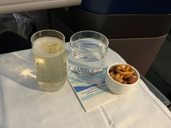 The ramekin with (warmed) nuts has some pretzels thrown in.