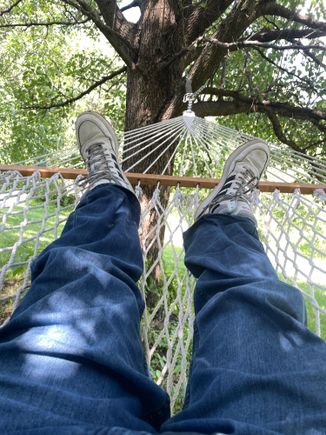 It’s 93 here with a real feel of 101.   But perfect in my hammock in the shade with a perfect breeze!!  😊