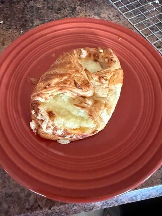 The much talked about (in the Costco thread)  La Boulangerie Ham and Swiss Cheese Pocket for breakfast this morning!