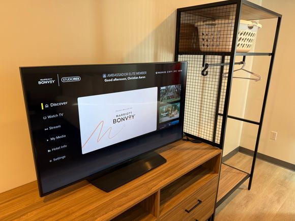 Television allows streaming. Good selection of cable. Internet connection worked well