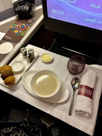 The wild mushroom soup was amazing.