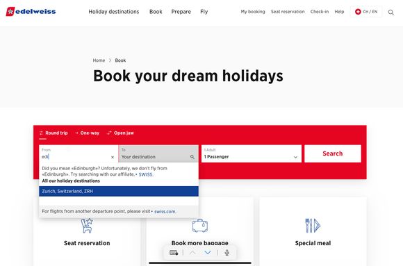 Well they don’t seem to allow you to book flights from Edinburgh.