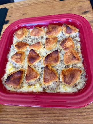 Biscuits and gravy casserole this morning. 