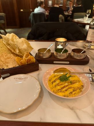 Pappadums and chaat.