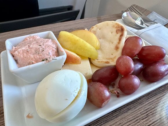 Protein plate with smoked salmon dip