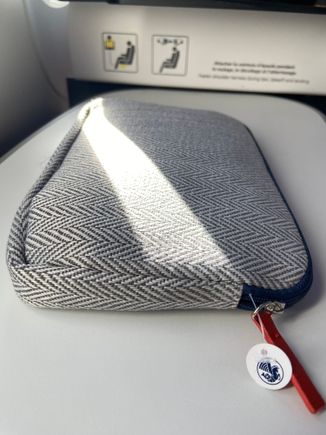 Amenity kit with neat seahorse security tag.
