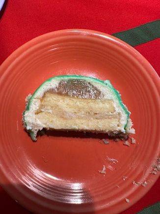Vanilla Pear Buche de Noel with salted caramel from JL Patisserie in Scottsdale. 