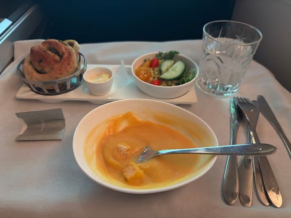 Soup was good, and had to last me almost an hour!