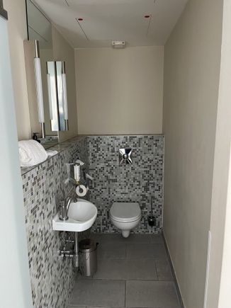 One half of the bathroom (toilet only, connected to the living room) 