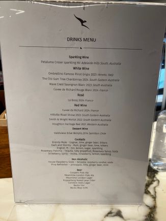 Disappointed wanted an espresso martini but Qantas lounge only do what’s on the menu 