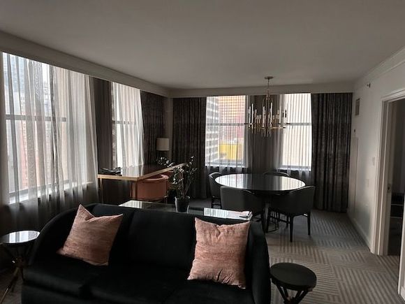 Corner suite living room