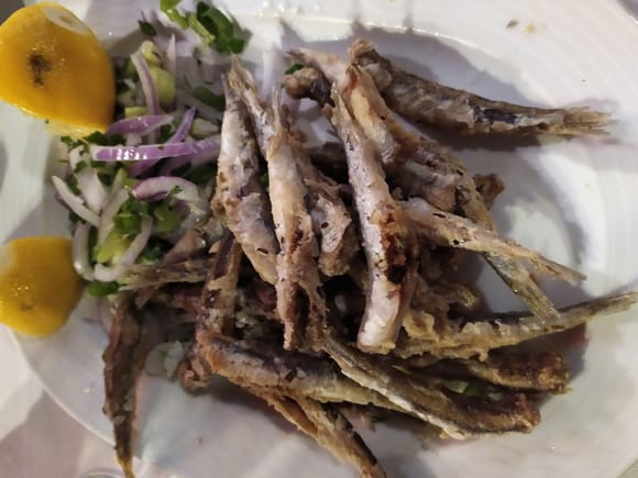 Frittered anchovies