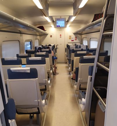 Seating in the train to Jerez de la Frontera 