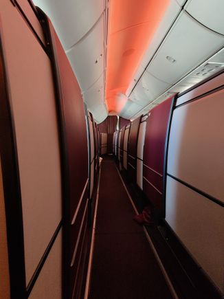 Isle with closed sliding doors.