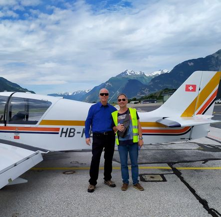 A selfie with pilot friend Jean (right) and myself (left)