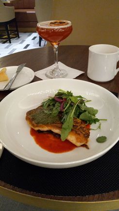 Sea bass with paper plane
