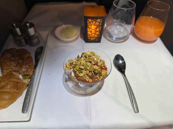 Greek yoghurt with spiced plum and toasted granola