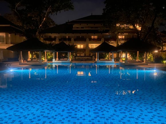 Club pool by night