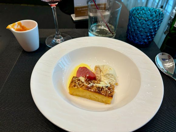 Poached Pear: Divine! A well executed and absolutely decadent sweet finale. 