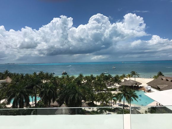 From inside the hotel room.