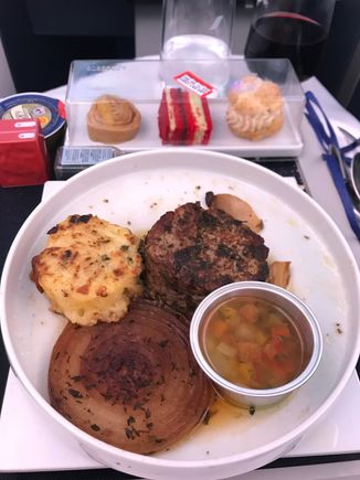 Beef Tournedos. A bit overcooked.
