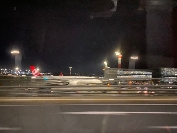 Airport in tbe evening