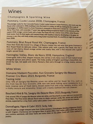 Wine list