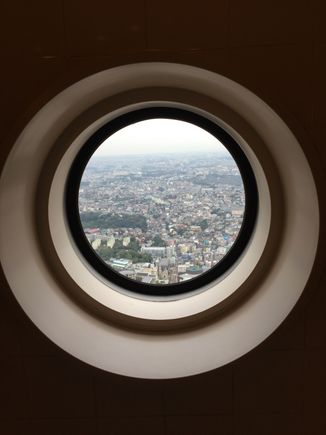 Bathroom Porthole on the 65th floor of the Royal Park Hotel in Minatomorai Yokohama