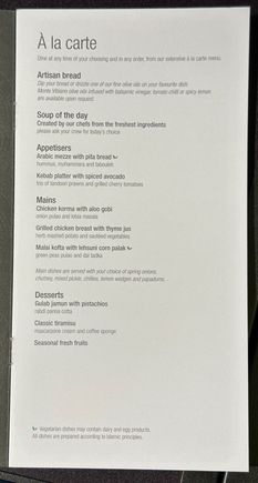 Food menu