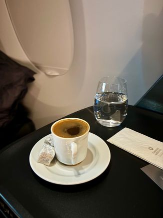 Midflight delclicous Turkish coffee with some lokums