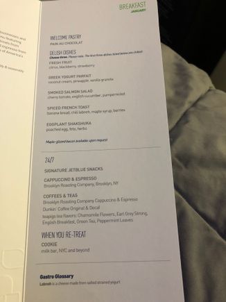 Mint breakfast menu du jour.