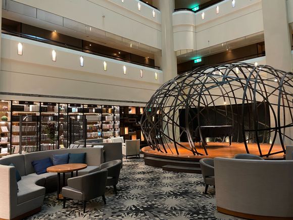 The "cafeteria" aka club lounge; no, we never saw the piano in operation