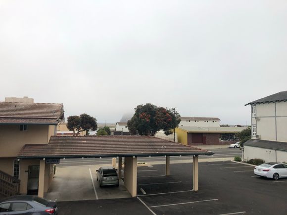 Morro Rock in the distance - Through the fog.   